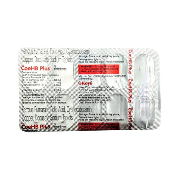 New Coehb Plus Strip Of 10 Tablets