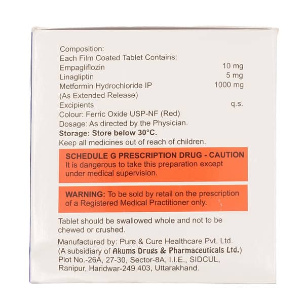 Linares Trio 10/5/1000Mg Strip Of 10 Tablets