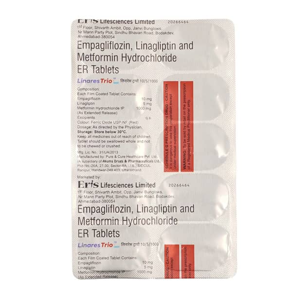 Linares Trio 10/5/1000Mg Strip Of 10 Tablets