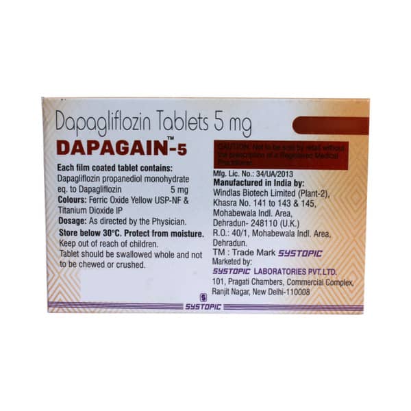 Dapagain 5Mg Strip Of 15 Tablets