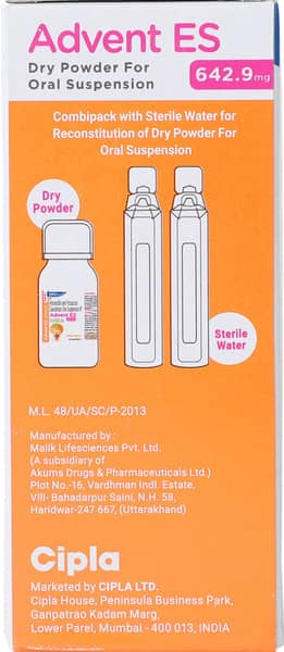 Advent Es Orange Flavour Bottle Of 50ml Dry Suspension