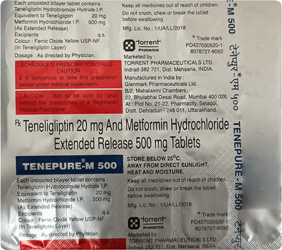 Tenepure M 500mg Strip Of 15 Tablets