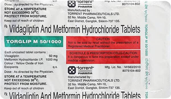 Torglip M Sr 1000mg Strip Of 10 Tablets