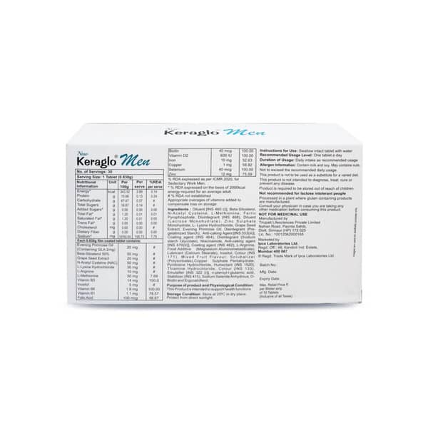 New Keraglo Men Bottle Of 30 Tablets