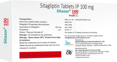 Sitazor 100mg Strip Of 10 Tablets