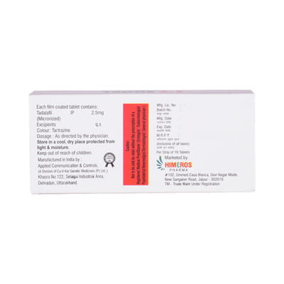 Tadox 2.5mg Strip Of 10 Tablets