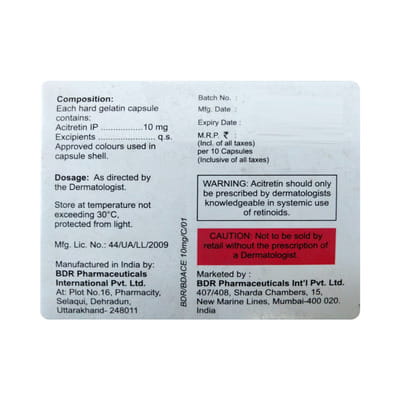 Bdace 10mg Strip Of 10 Capsules