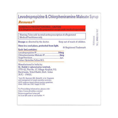 Reswas Sugar Free Bottle Of 120ml Syrup