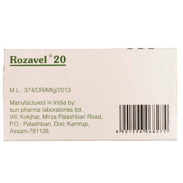 Rozavel 20mg Strip Of 15 Tablets