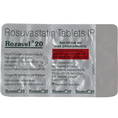 Rozavel 20mg Strip Of 15 Tablets
