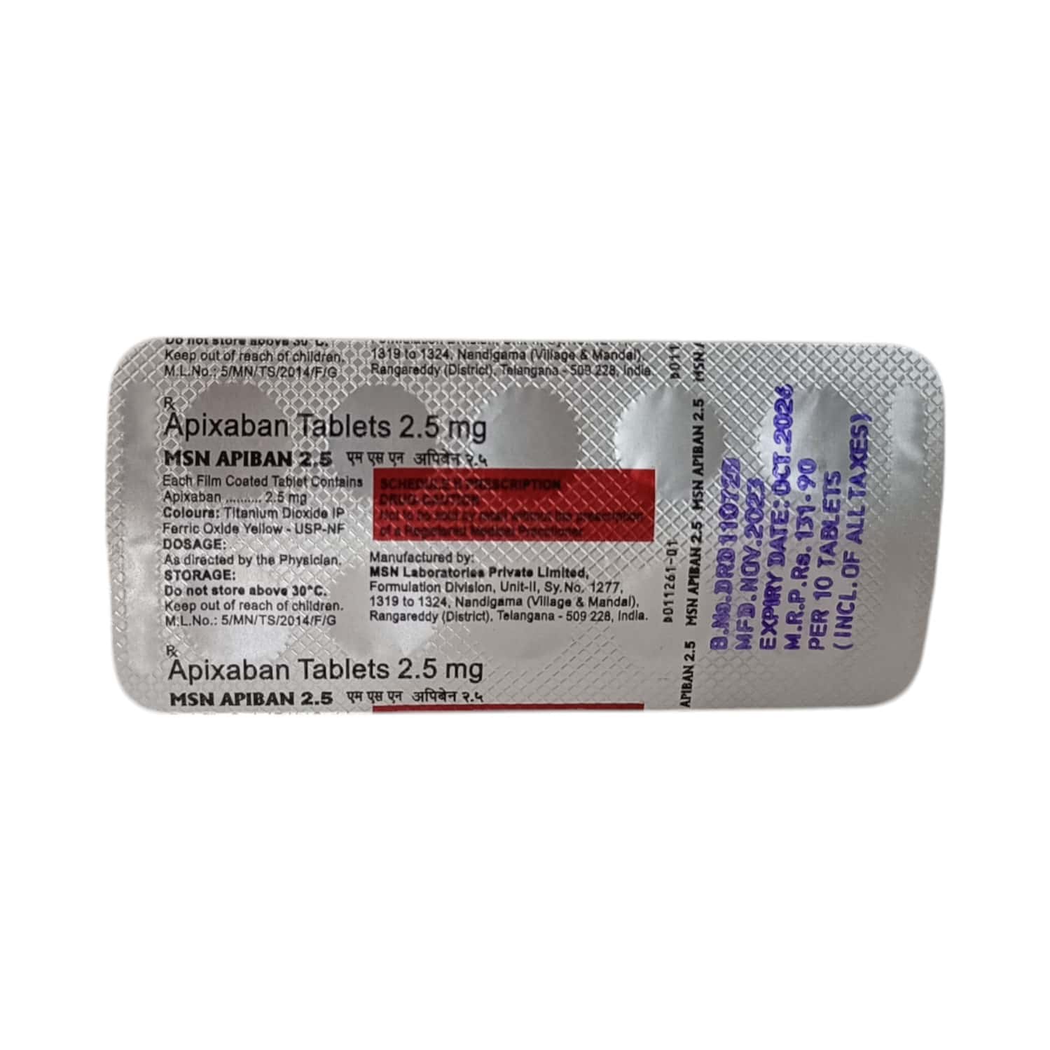Apiban 2.5 MG Tablet (10): Uses, Side Effects, Price & Dosage | PharmEasy
