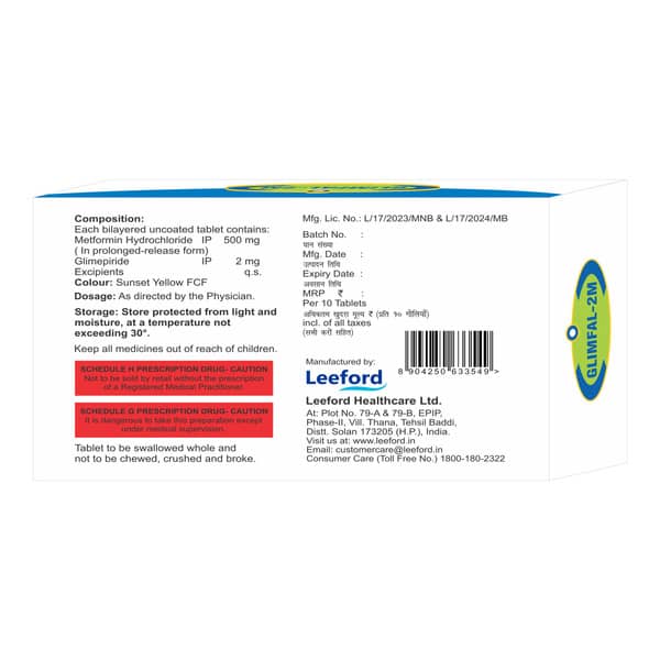 Glimfal 2mg M Strip Of 10 Tablets