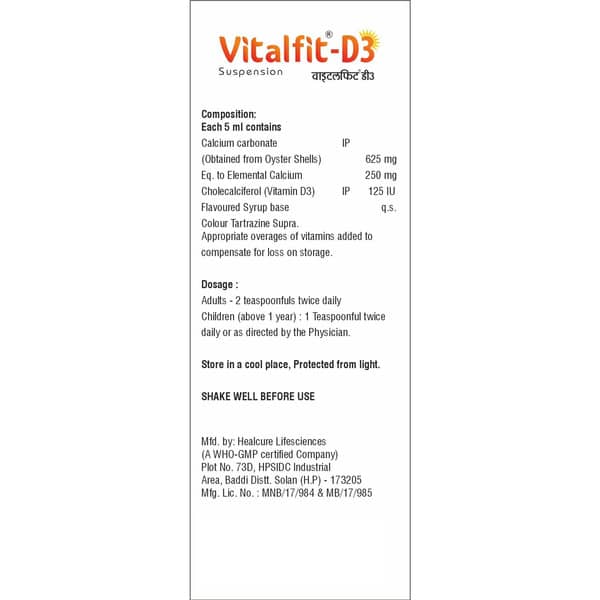 Vitalfit D3 Bottle Of 200ml Suspension
