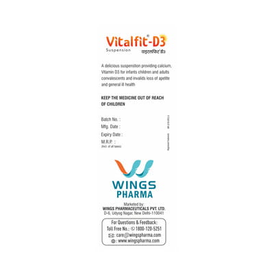 Vitalfit D3 Bottle Of 200ml Suspension