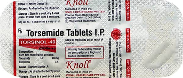 Torsinol 40 Mg Strip Of 10 Tablets