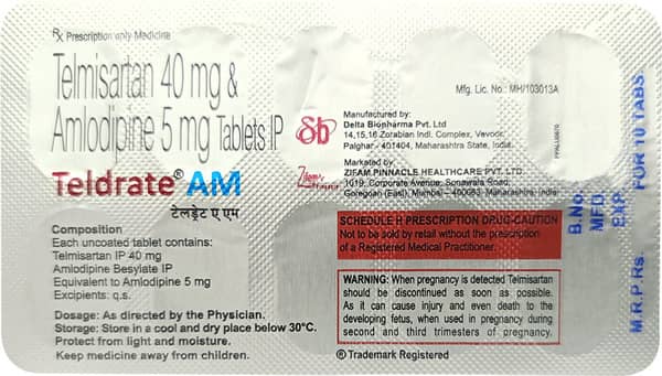 Teldrate Am 40/5mg Strip Of 10 Tablets