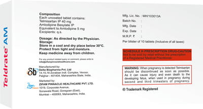 Teldrate Am 40/5mg Strip Of 10 Tablets