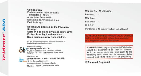 Teldrate Am 40/5mg Strip Of 10 Tablets