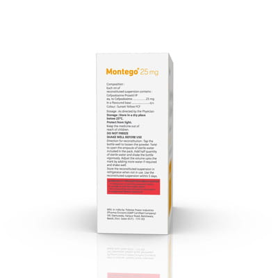 Montego 25mg Bottle Of 10ml Dry Suspension