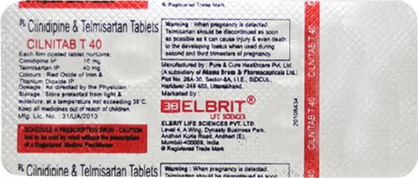 Cilnitab T 10/40mg Strip Of 10 Tablets