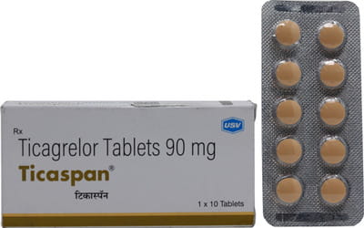 Ticaspan 90mg Strip Of 10 Tablets