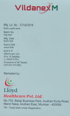 Vildanex M Strip Of 15 Tablets