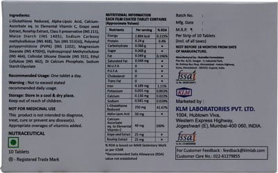 Glutaderm Strip Of 10 Tablets