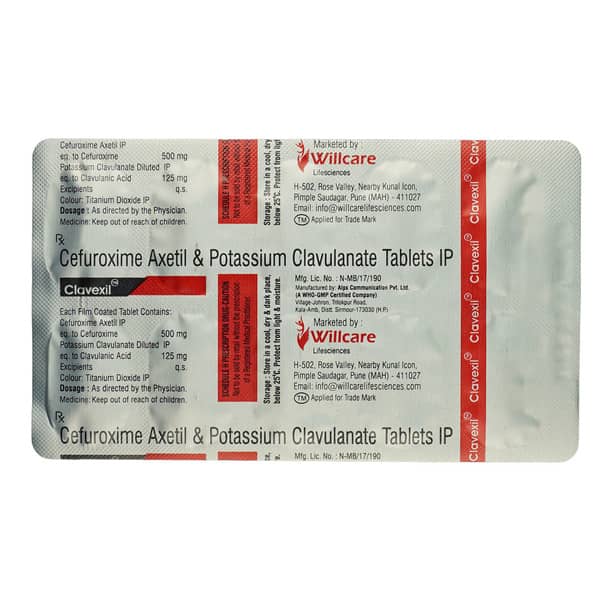 Clavexil 500/125mg Strip Of 10 Tablets