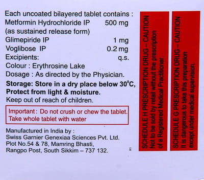 Gliminyle Mv 1mg Strip Of 15 Tablets