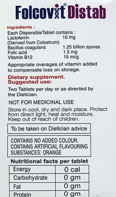 Folcovit Distab Strip Of 15 Tablets