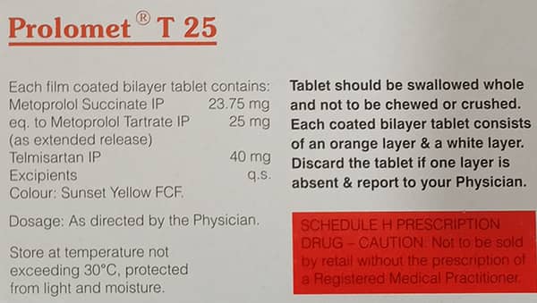 Prolomet T 25mg Strip Of 10 Tablets