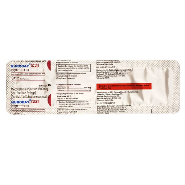 Nuroday Pfs 1500mcg Pre Filled Syringe Of 1ml Injection