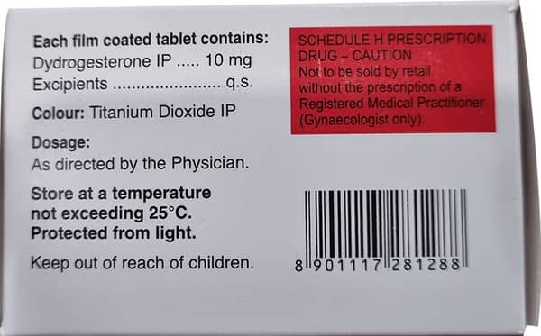 Dydrolady Art 10Mg Strip Of 10 Tablets