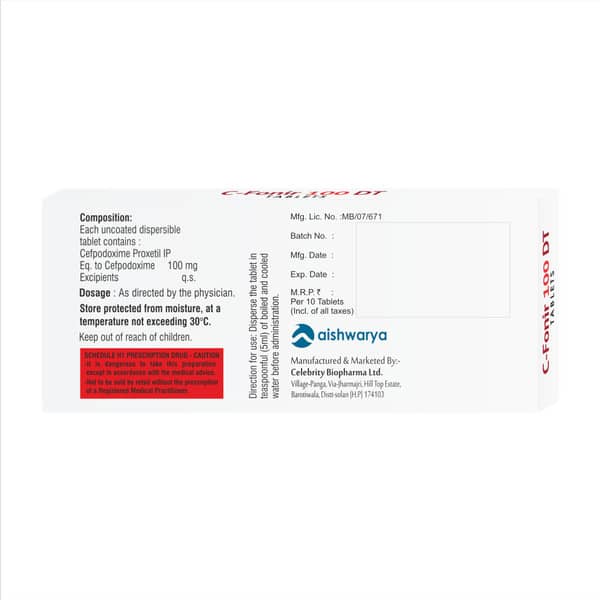 C Fonir 100Mg Dt Strip Of 10 Tablets