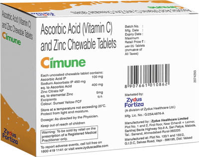 Cimune Orange Flavour Strip Of 20 Chewable Tablets