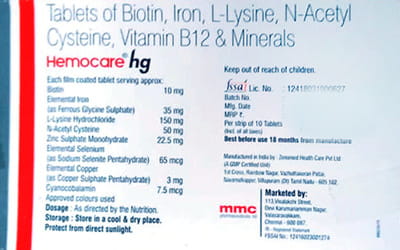 Hemocare Hg Strip Of 10 Tablets