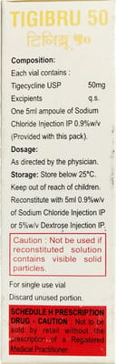 Tigibru Combipack 50mg Dry Vial Of 1 Powder For Injection