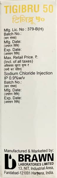 Tigibru Combipack 50mg Dry Vial Of 1 Powder For Injection