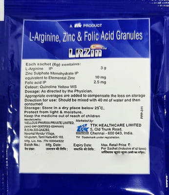 Lrzin Lemony Orange Flavour Sugar Free Sachet Of 6gm Granules