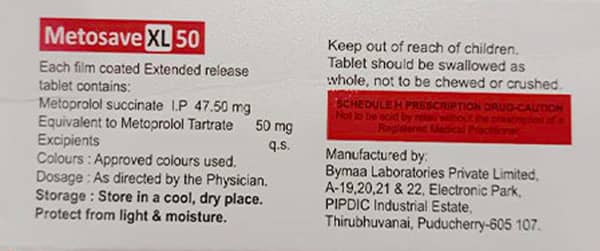 Metosave Xl 50Mg Strip Of 10 Tablets