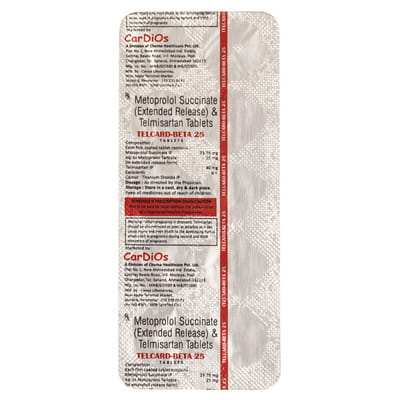 Telcard Beta 25mg Strip Of 10 Tablets