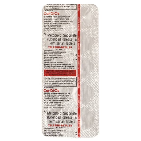 Telcard Beta 25Mg Strip Of 10 Tablets