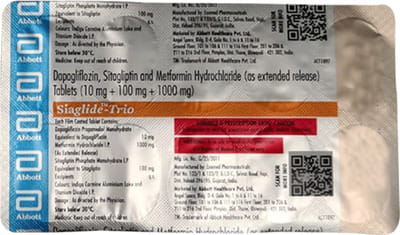 Siaglide Trio 10/100/1000mg Strip Of 10 Tablets