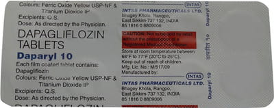 Daparyl 10mg Strip Of 10 Tablets