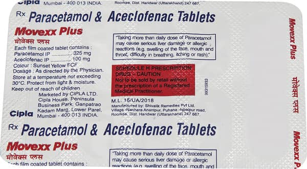 Movexx Plus (Amber Colour) Strip Of 10 Tablets