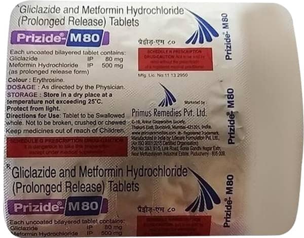 Prizide M 80mg Strip Of 15 Tablets
