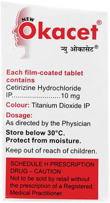 New Okacet 10mg Strip Of 10 Tablets