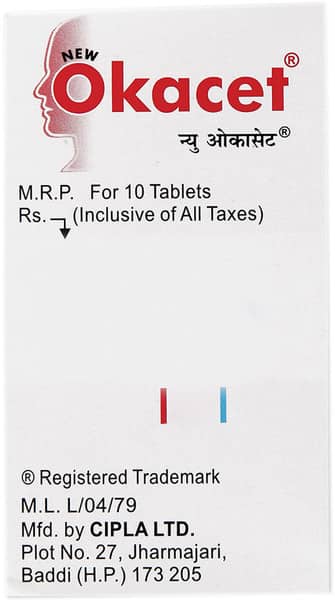 New Okacet 10mg Strip Of 10 Tablets