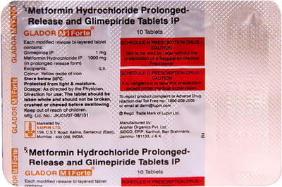 Glador M 1mg Forte Strip Of 15 Tablets