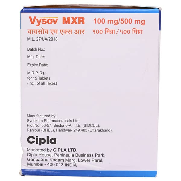 Vysov Mxr 100/500Mg Strip Of 15 Tablets
